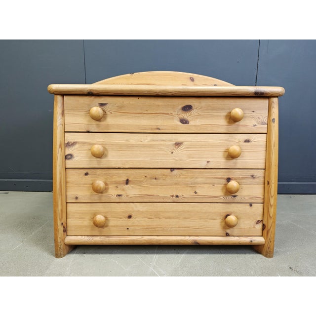 1980s Scandinavian Pine Wood Chest of Drawers, 1980s For Sale - Image 5 of 14