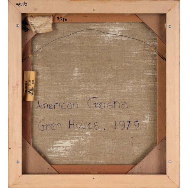 "American Geisha" - Figurative Portrait in Oil on Linen by Patricia Gren Hayes For Sale - Image 10 of 11