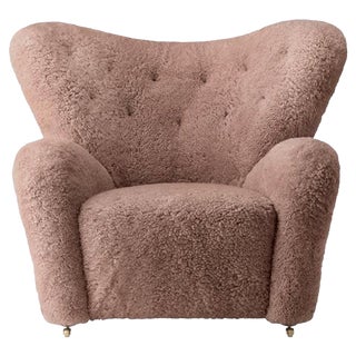 Sahara Sheepskin the Tired Man Lounge Chair by Lassen For Sale