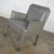 Modern Gray Faux Leather Modified Parsons Style Armed Accent Chair on Casters For Sale - Image 15 of 17
