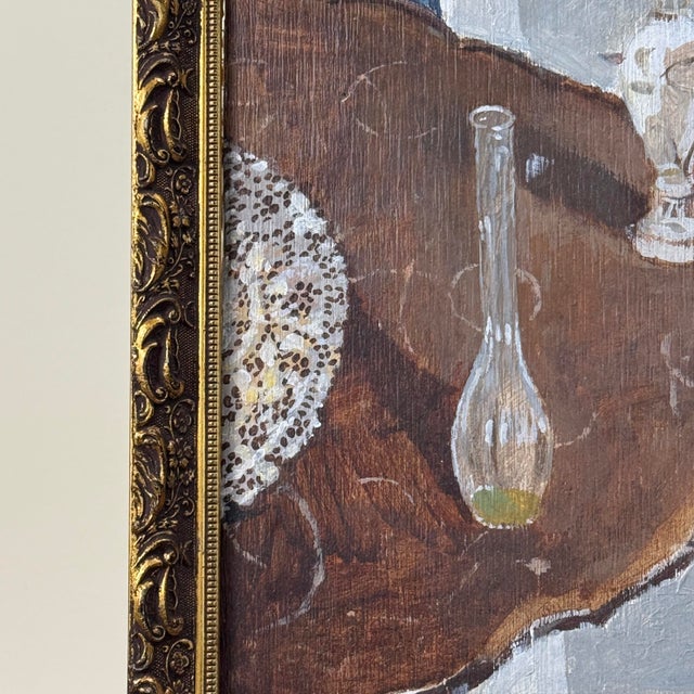 Realism Expressionist Still Life With Glass by Jimmy Bellew, Signed (Oil on Board) For Sale - Image 3 of 6