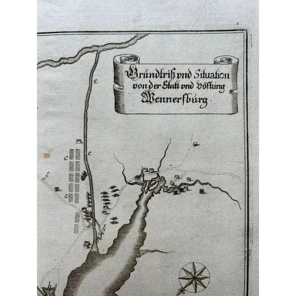 Paper Map of Vänersborg by Merian, 1680 For Sale - Image 7 of 10