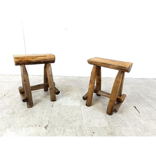 Vintage Wooden Stool, 1970s For Sale - Image 9 of 14