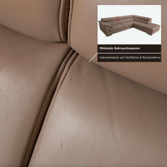 Ewald Schillig Courage Leather Corner Sofa Brown Manual Function For Sale - Image 6 of 14