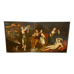Italy, Late 18th Century Old Master Arcadian Allegory of Music and Pleasure