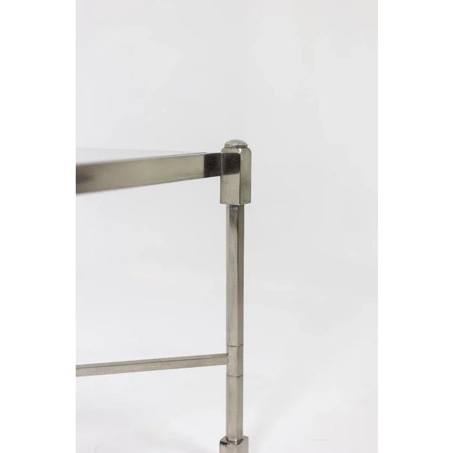 Metal Nickel-Plated Steel & Glass Coffee Table, 1970s For Sale - Image 7 of 11