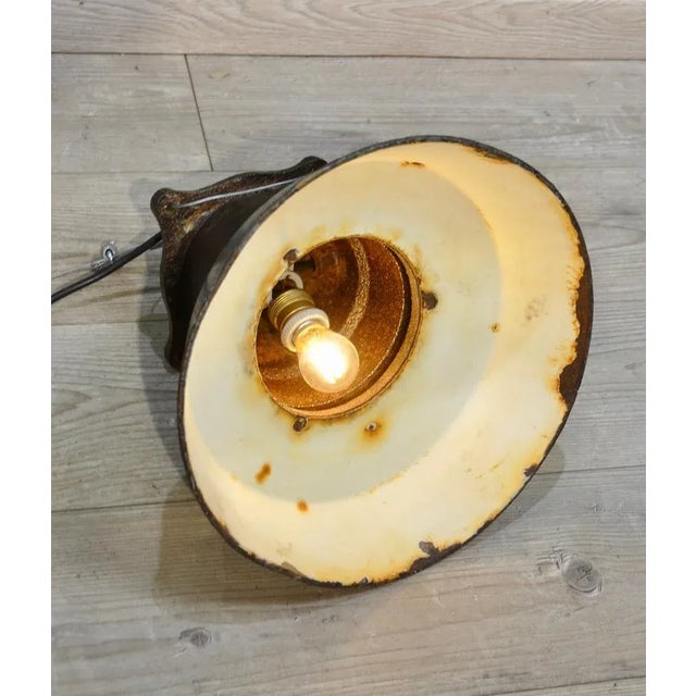 Industrial Lamp in Metal Enemalted and Hierro, 1940s For Sale - Image 9 of 11