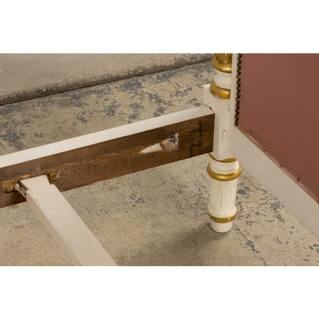 Mid-Century Louis XVI Twin Bed Frames, Pink Silk, Painted Wood, 1940 For Sale - Image 16 of 18
