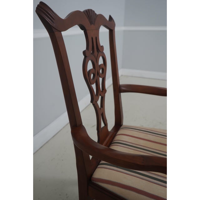 Pair of Eldred Wheeler Cherry Chippendale Style Armchairs For Sale - Image 9 of 18