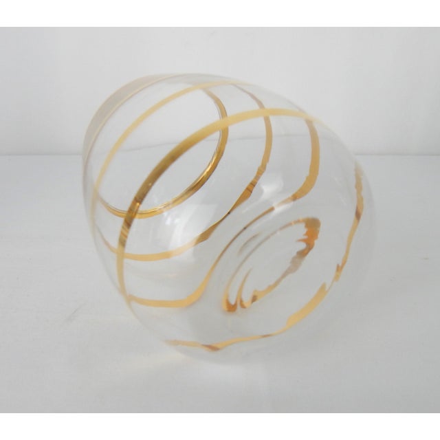Vintage Striped Gold Lowballs- Set of 4 For Sale - Image 11 of 11