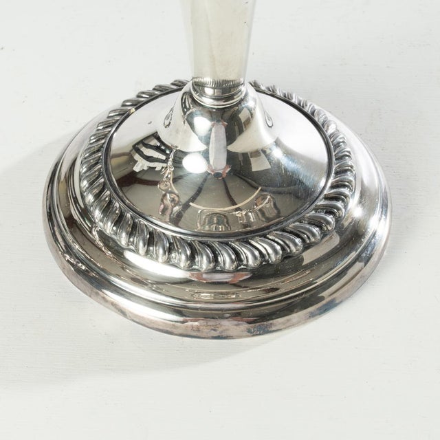 1920s 1920s Pair of Friedman Silver Co. Three Arm Silverplate Candelabras For Sale - Image 5 of 11