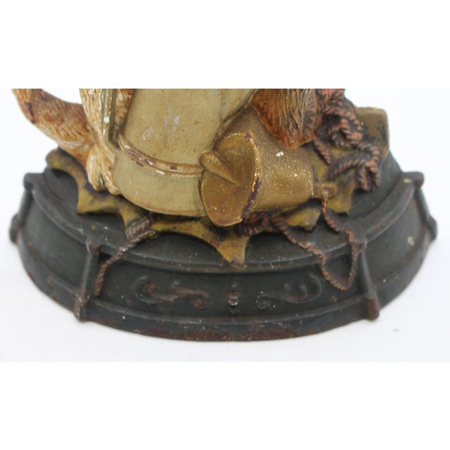 1900 - 1909 Circa 1900 English Cast Iron Painted Dog Doorstop For Sale - Image 5 of 5