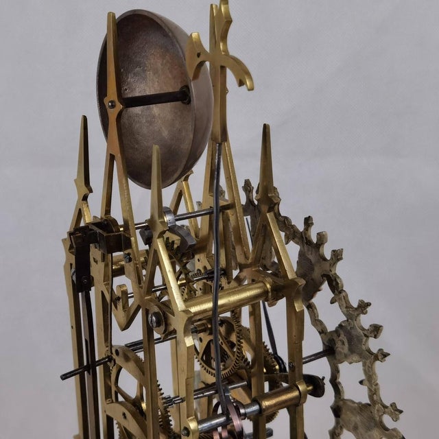 Antique English Skeleton Clock with Glass Dome, 1865 For Sale - Image 14 of 18