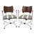 Late 20th Century Savonarola Campaign Style Iron / Steel X-Base Chairs Greek Key Upholstery - Pair For Sale - Image 5 of 7