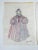 Vintage Mid 20th Century Theater Costume Design Paintings in Purple - a Pair For Sale - Image 4 of 5