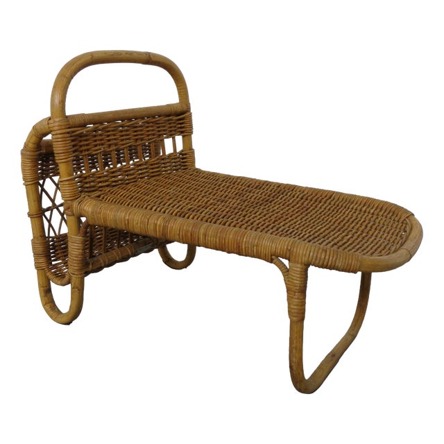 Filigree Rattan Magazine Rack, Germany, 1960s For Sale