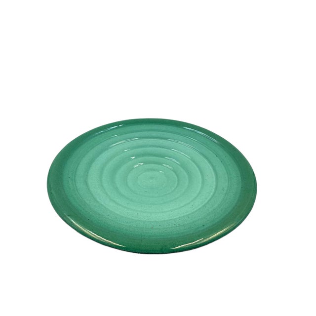 Mid-Century Green Ceramic Plate Centerpiece by Giuseppe Mazzotti for Albisola, Italy, 1960s For Sale - Image 4 of 18