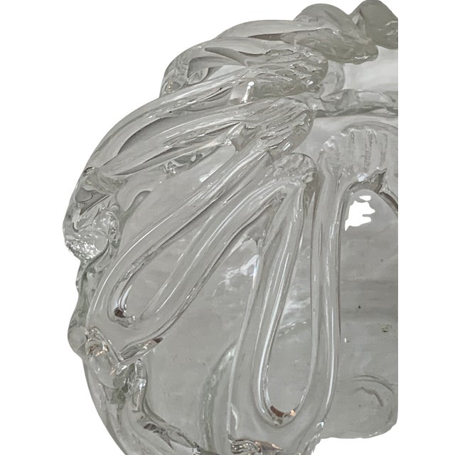 Victorian Late 19th-Century Hand-Blown Applied Glass Bride’s Bank Crown Flower Frog For Sale - Image 3 of 6