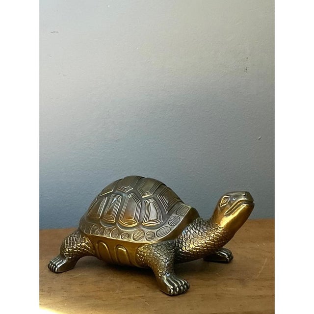 Gold Vintage Burnished Brass Turtle For Sale - Image 8 of 12
