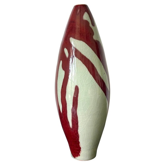 Porcelain Celadon Vase with Copper Glaze by Brother Thomas Bezanson For Sale - Image 13 of 13