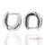 18k 750 Solid White Gold Natural Diamond Huggie Hoop Earrings, Pair For Sale In New York - Image 6 of 12