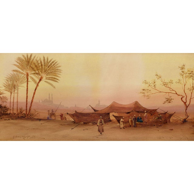 Robert Murdoch Wright, Bedouin Encampment Near Cairo, Egypt, 1900, Watercolour For Sale