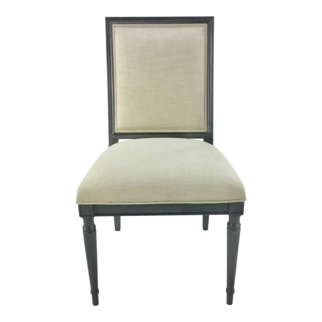 Caracole Gray and Beige Louis Louis Dining/Desk Chair For Sale