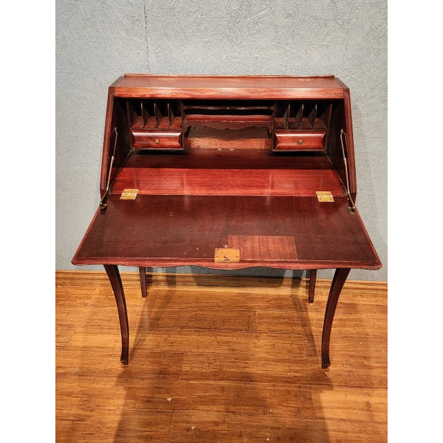 Brown Early 20th Century Antique Mohogany Drop Front Secretaire Writing Desk For Sale - Image 8 of 12