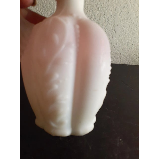 This is a GORGEOUS Fenton Pink Embossed 5" Opalescent Cruet. Procured at auction