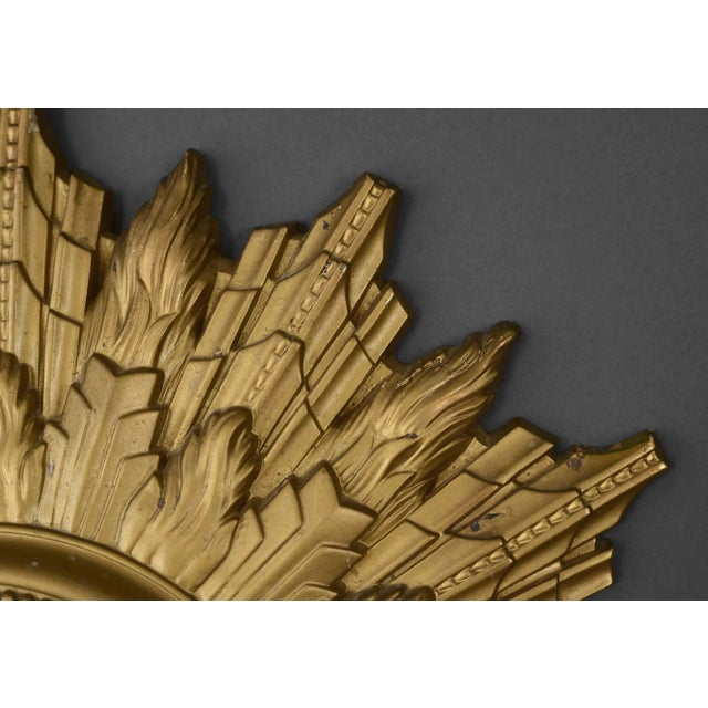 Glass 1970s Mid Century Welby Art Deco Style Starburst Wall Clock For Sale - Image 7 of 12