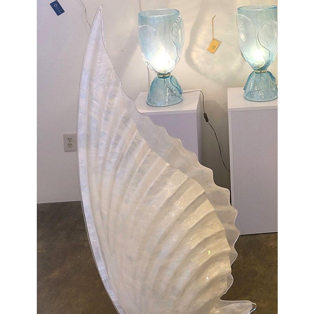 1960s Mid Century Modern Shell Lamp Stamped Rougier For Sale - Image 11 of 13