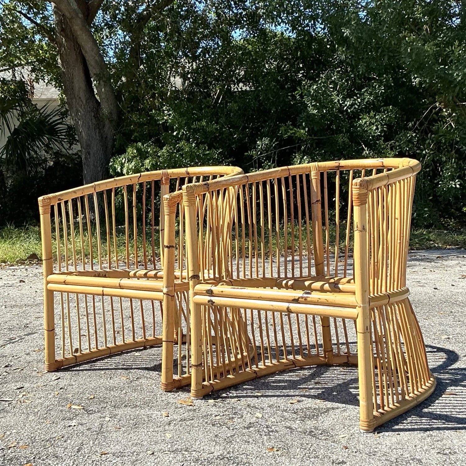 Vintage Coastal Bamboo Tub Chairs - a Pair — additional photo 4