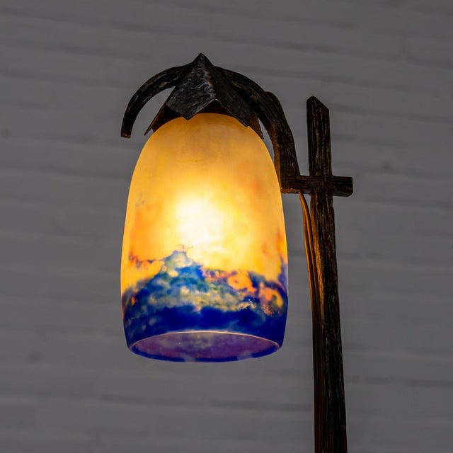 French Art Deco Table Lamp from Verrerie d'Art Degué, 1930s For Sale - Image 10 of 18