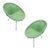 1950s Mid-Century Modern Green Saucer Patio Chairs - Set of 2 For Sale
