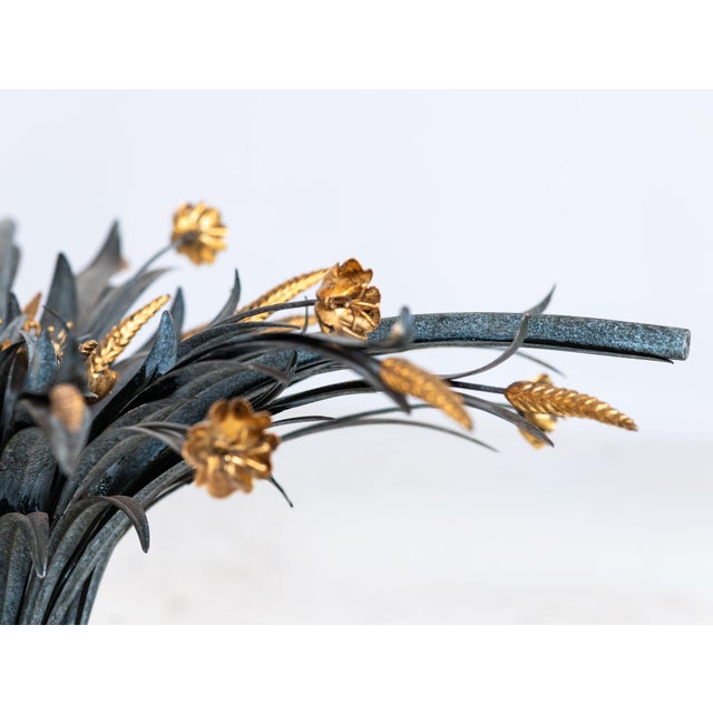 Hollywood Regency Gilt Metal Sheaf of Wheat Coffee Table, France Mid 20th C. For Sale - Image 11 of 12
