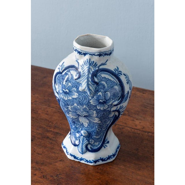Blue Dutch Blue and White Baluster Vases from Delft, 1700s, Set of 2 For Sale - Image 8 of 14