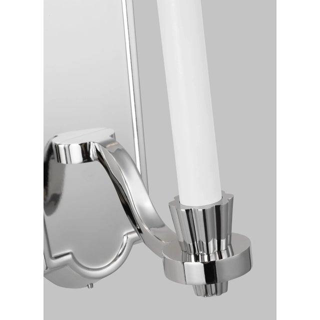 Silver Alexa Hampton by Visual Comfort Studio Paisley Tall Sconce, Polished Nickel For Sale - Image 8 of 10