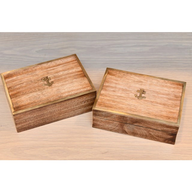 Wood Vintage Wooden Decorative Storage Dresser Boxes—A Pair For Sale - Image 7 of 7