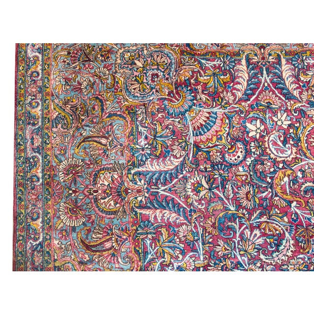 Textile Early 20th Century Persian Kirman Rug For Sale - Image 7 of 15