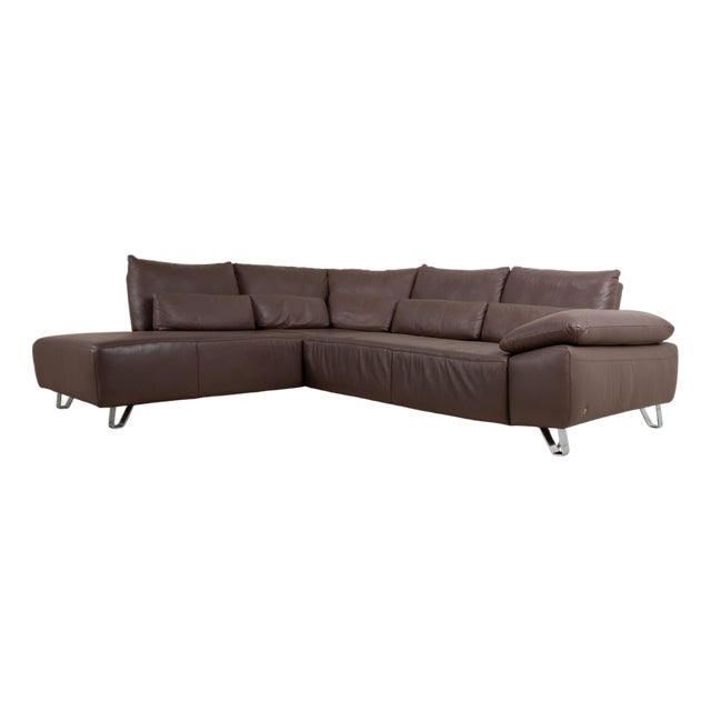 MR680 Corner Sofa in Brown Leather from Musterring For Sale