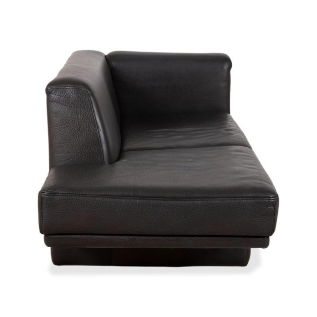 Visavis Leather Set Three-Seater Sofa Couch Chaise Lounge in Black by Brühl, Set of 2 For Sale - Image 15 of 18