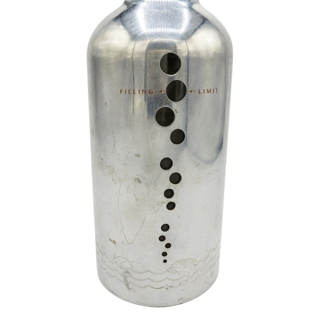 Vintage 1930s Soda King Chrome Seltzer Bottle – Fish & Bubbles Art Deco For Sale - Image 4 of 7