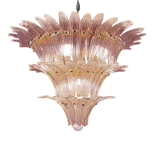 Pink Palmette Murano Glass Chandelier by Simoeng