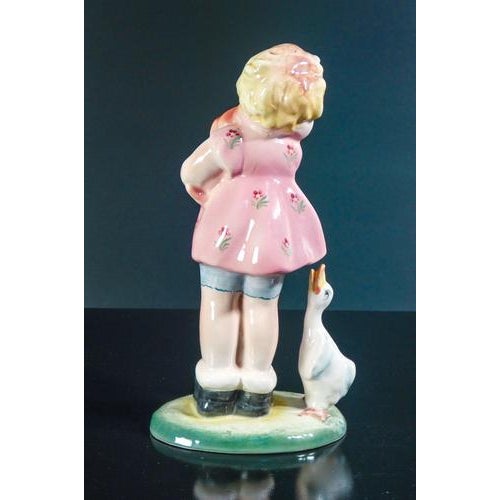 Girl with Puppy and Goose Figurine For Sale - Image 17 of 18