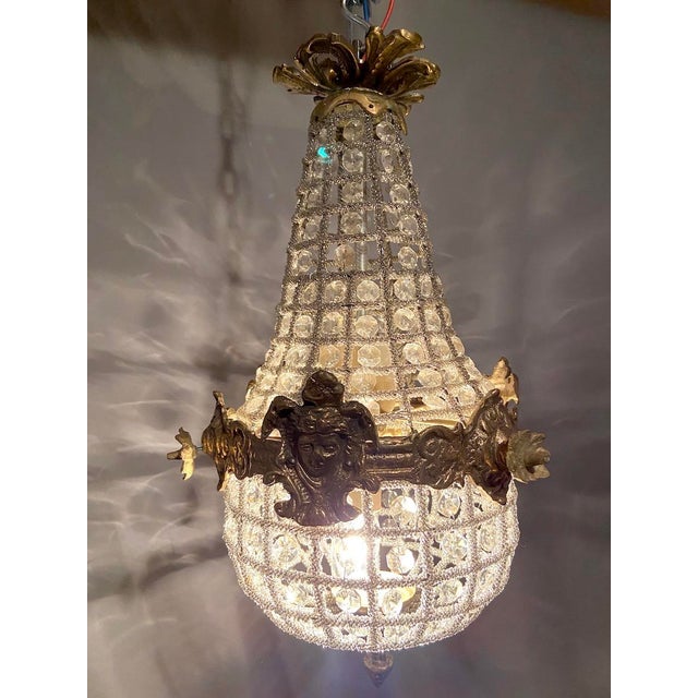 1980s French Louis XVI Gold Bronze Chandelier For Sale - Image 16 of 18