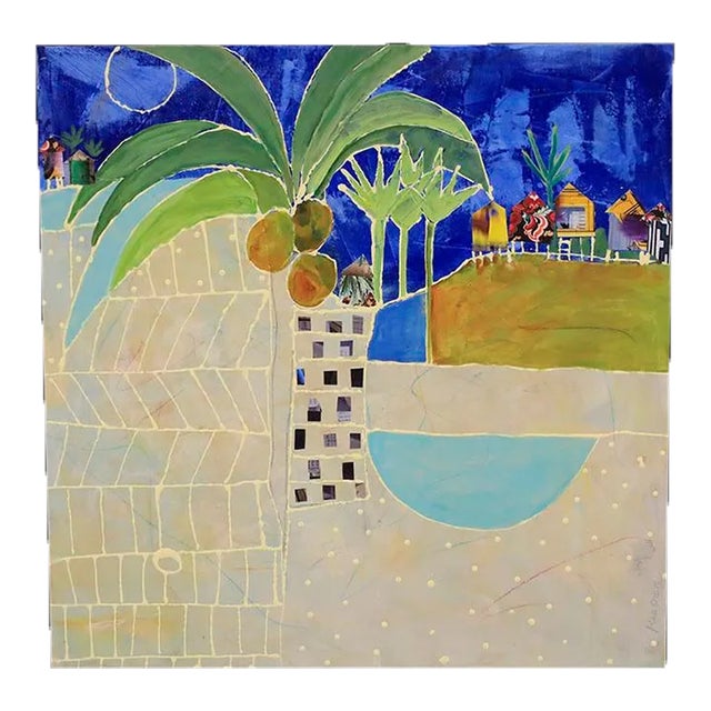 "Beach Town" Original Abstract Painting by Jill Krasner For Sale