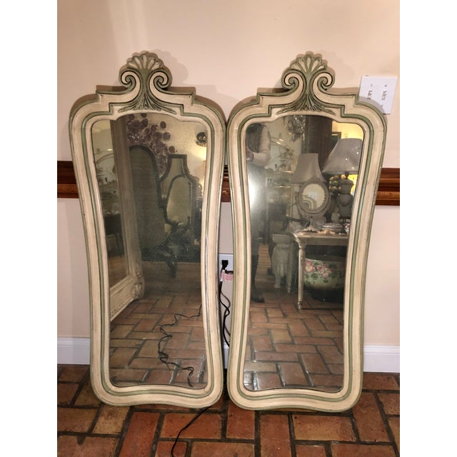 Shabby Chic Whitewashed FullLength Mirrors a Pair Chairish