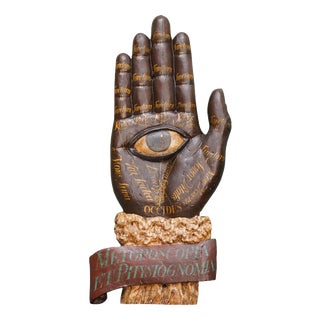 19th Century Fortune Tellers Painted Palmistry Advertising Sign For Sale