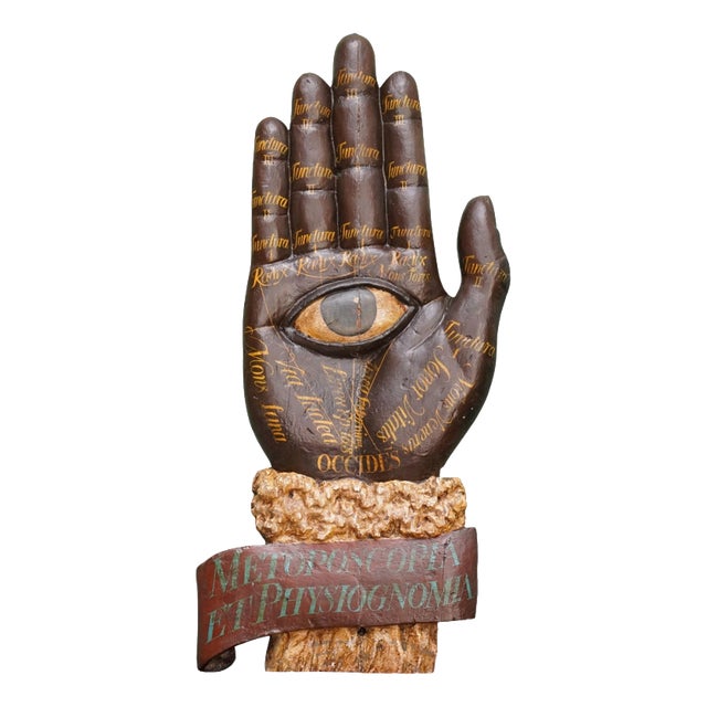 19th Century Fortune Tellers Painted Palmistry Advertising Sign For Sale