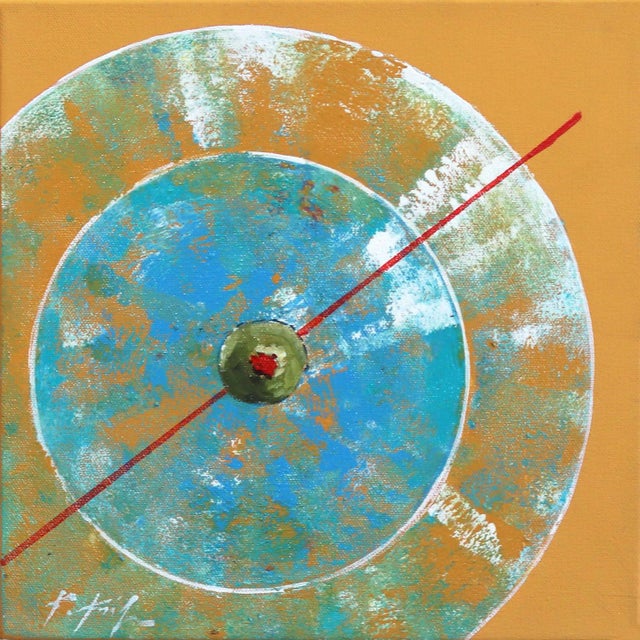 Golden Martini - Cocktail Drink Painting for Bar - Original Artwork by Kathleen Keifer For Sale